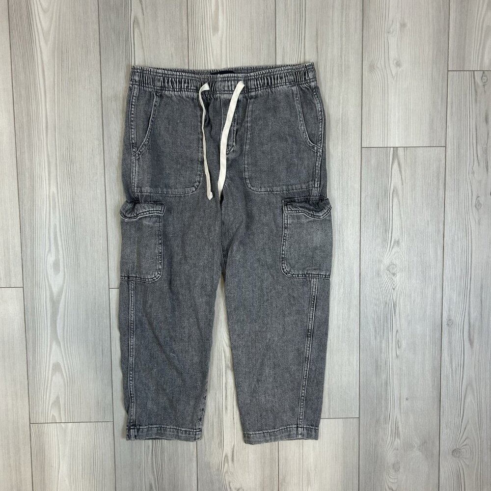 GAP Charcoal Gray Drawstring Cargo Jogger Pants k419